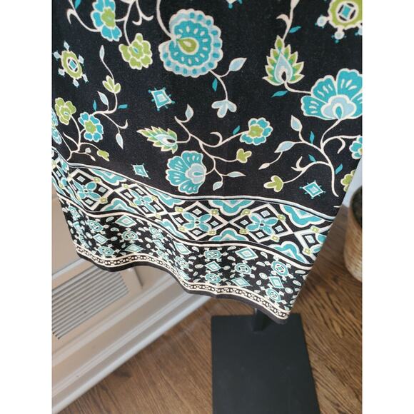 Harold's Women's Black Floral Cotton Casual High Rise Staight Pant Size 6 - Picture 3 of 11